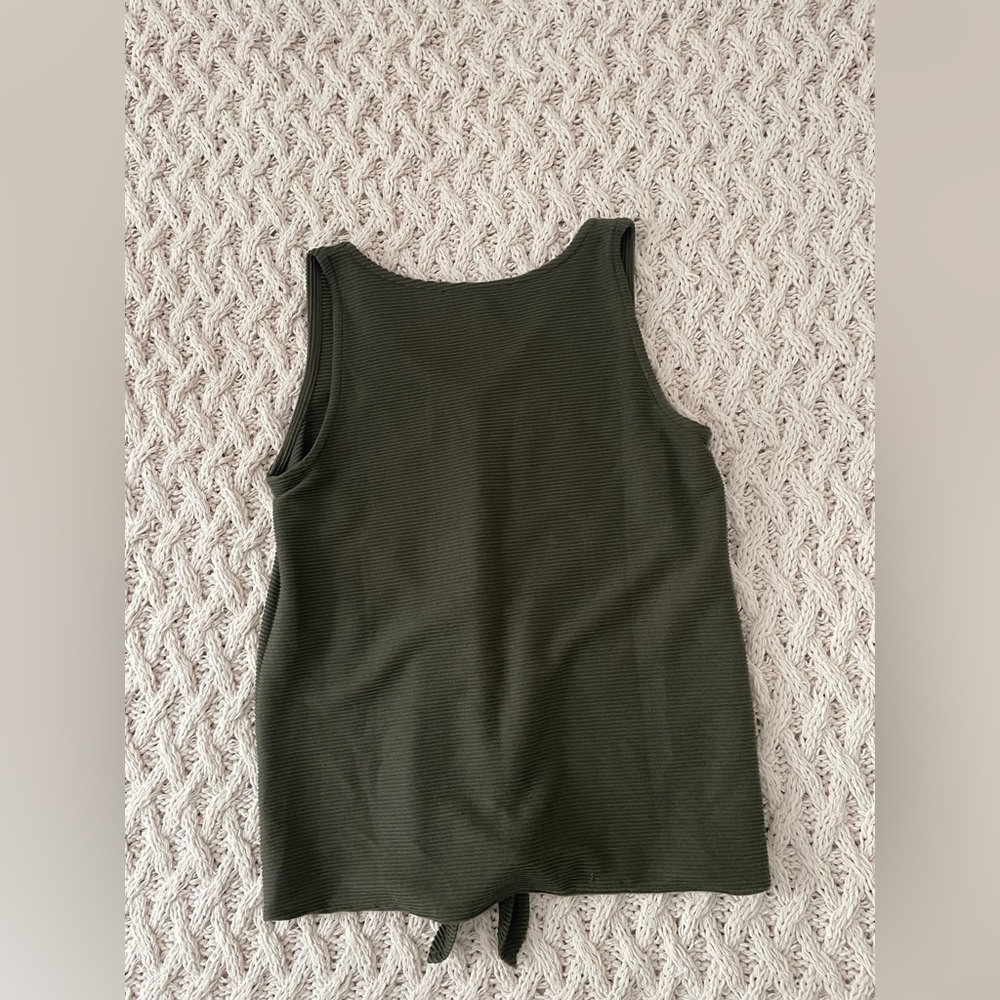 Green Ribbed Tank Top - Picture 3 of 3